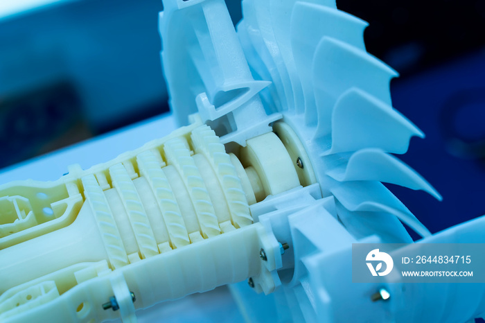 Printing 3D printer jet engine printed model plastic