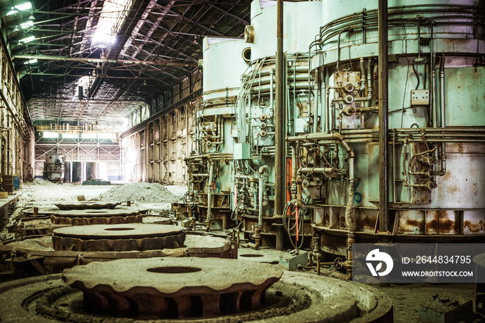 Interior of factory with machinery