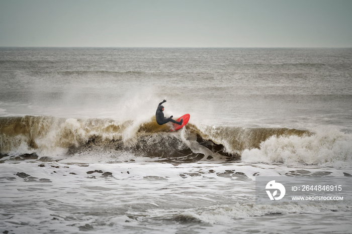 Man surfing in sea