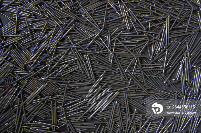 close up pile of steel nails