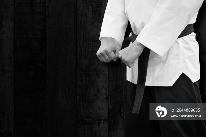 韩国传统跆拳道选手黑木飞行台