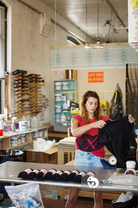 Woman working at workbench