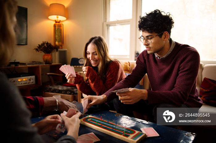 Friends playing cards