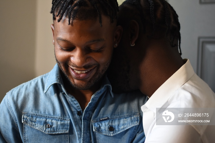 USA, Louisiana, Close-up of smiling gay hugging