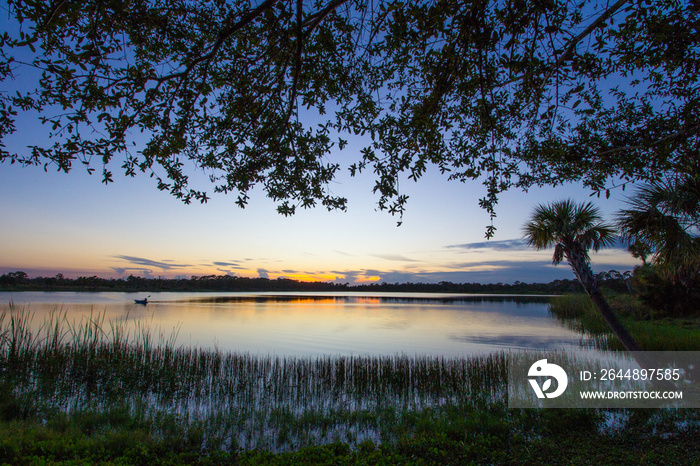 Sunset at Lake Zobel in the George Lestrange Preserve, Fort Pierce, Florida