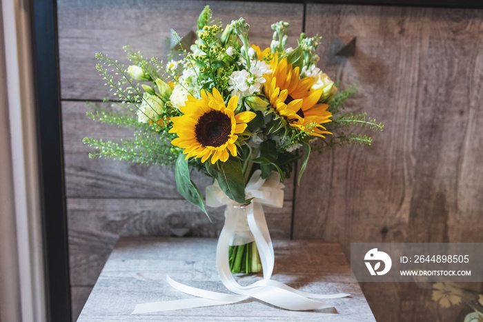 bridal Sunflower bouquet