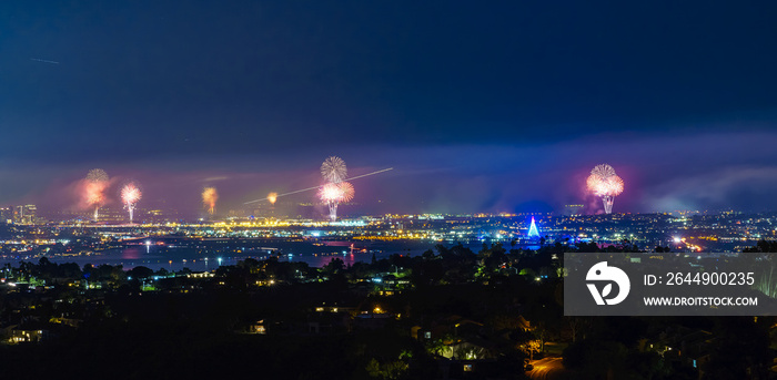 Fourth of July Fireworks in San Diego, California.