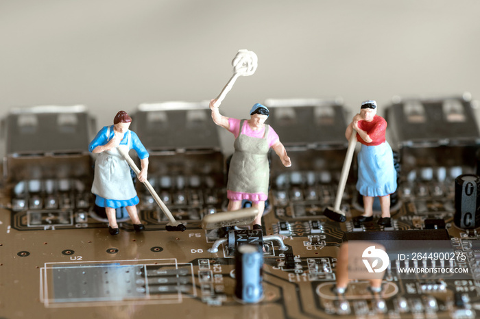 Regular maintenance of electronics is essential - miniature figures