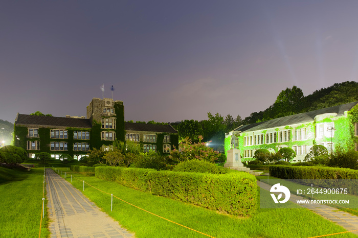 Main historical and administrative building of Younsei University - Seoul, South Korea