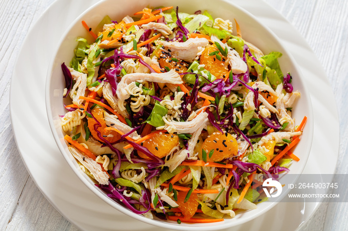 Chinese Chicken Salad with mandarins and veggies