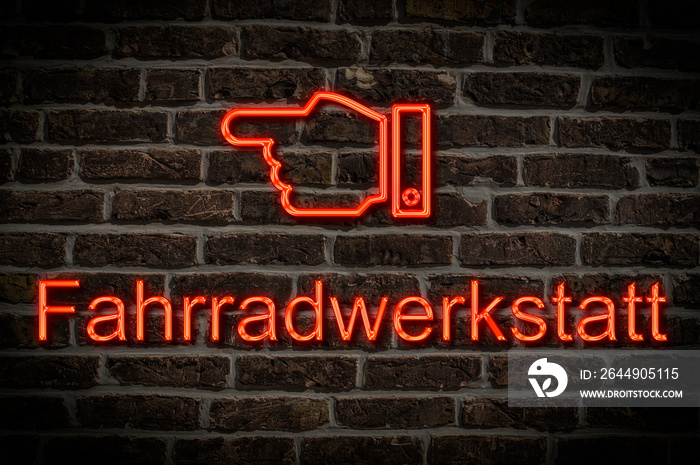 Leuchtreklame Fahrradwerkstatt