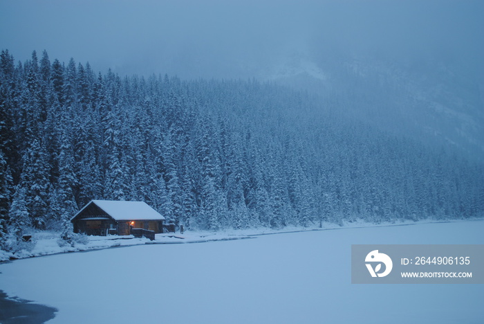 Lake Louise in winter, Alberta, Canada