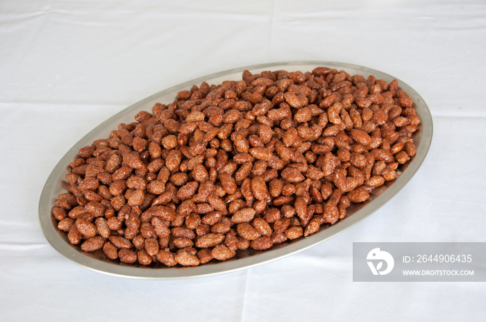 caramelized almonds on plate