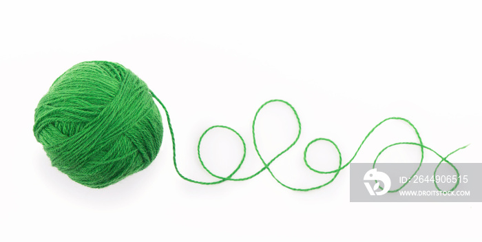 Ball of yarn on the white background