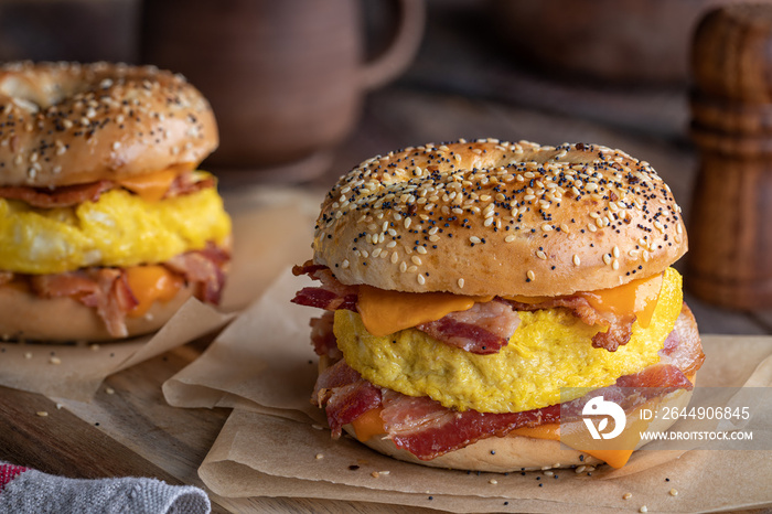 Breakfast Sandwich With Bacon Egg and Cheese