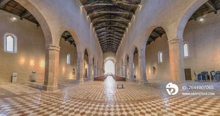 L’Aquila, Italy - one of the most beautiful medieval churches in Abruzzo, Santa Maria di Collemaggio is a major tourist attraction. Here in particular its interiors