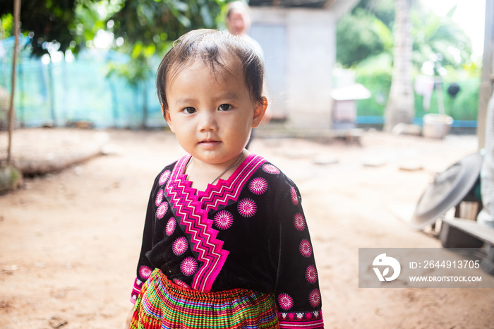 Portrait of adorable Hmong baby girl