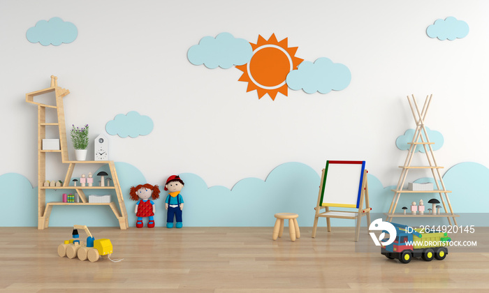 Child room interior for mockup, 3D rendering