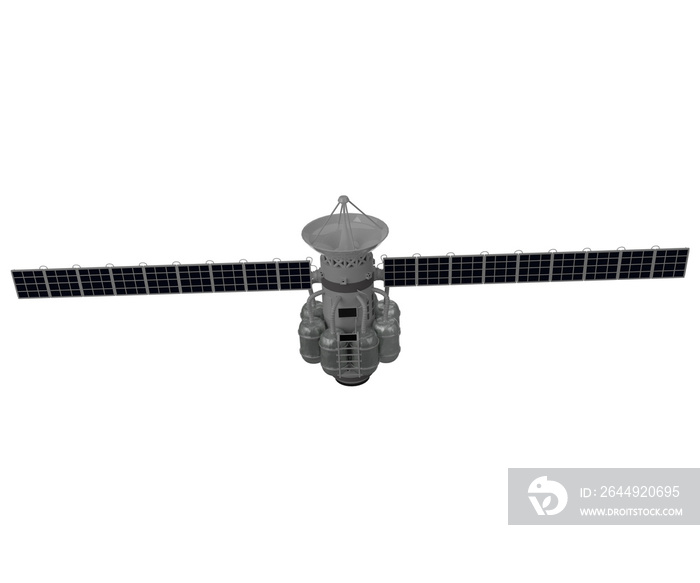 realistic space satellite 3d rendering