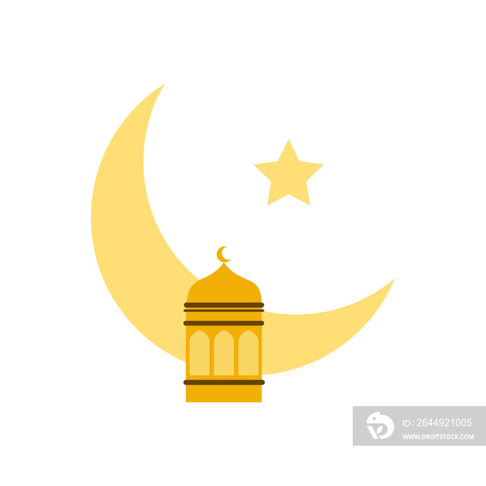 moon and mosque islamic symbol for design element