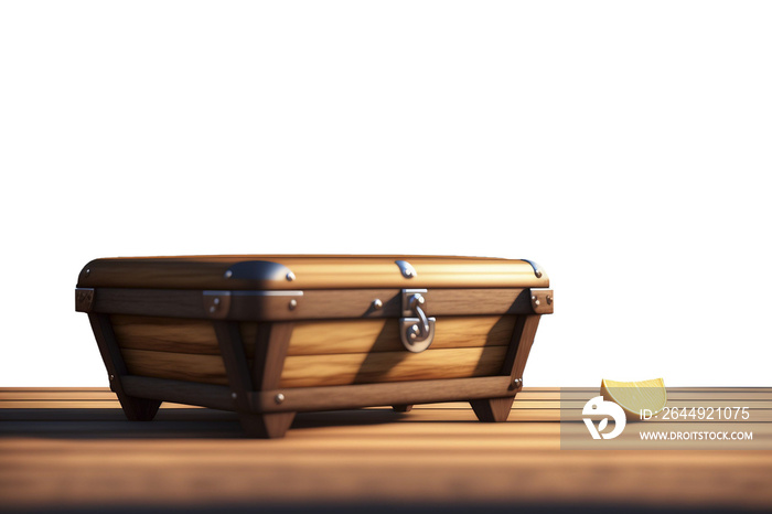 WOODEN CHEST ON A RUSTIC TABLE TRANSPARENT PNG