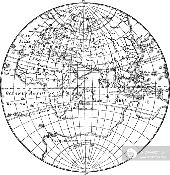 vintage world map element with a transparent background