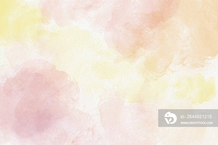 Peach, yellow watercolor, ink, abstract background texture. Copy space for banner, poster, backdrop for text, textures design art work or skin product. High resolution. Pastel colors