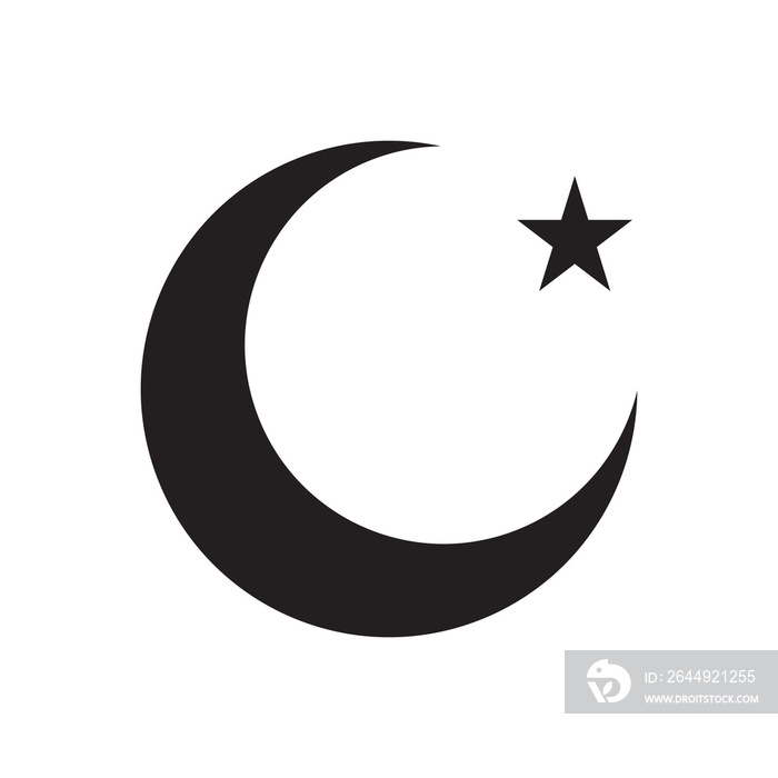 crescent and star islamic symbol for design element
