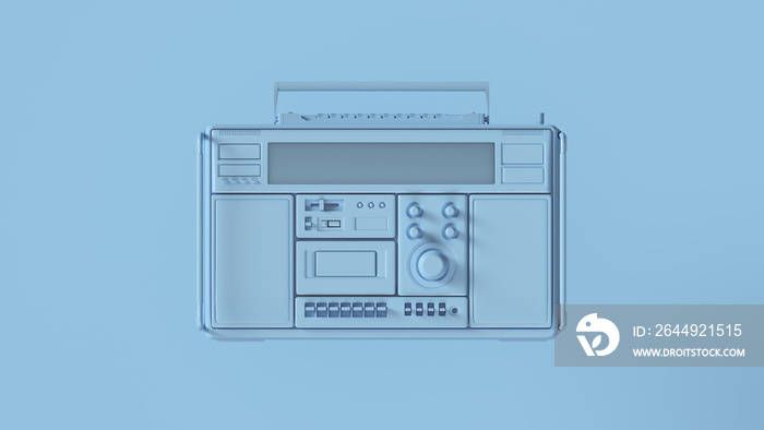 Pale Blue Retro Boombox 3d illustration