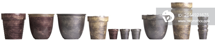 3d illustration of set ceramic pot isolated on transparent