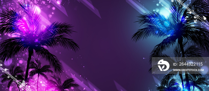 Neon Retro Music Banner