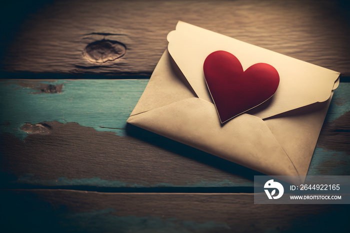 love letter on valentine’s day, heart, romance