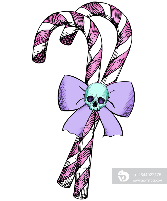 Christmas Goth Pastel Candy Skull