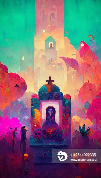 beautiful illustration of the day of the dead