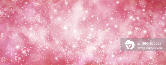 Abstract pink snowflakes background