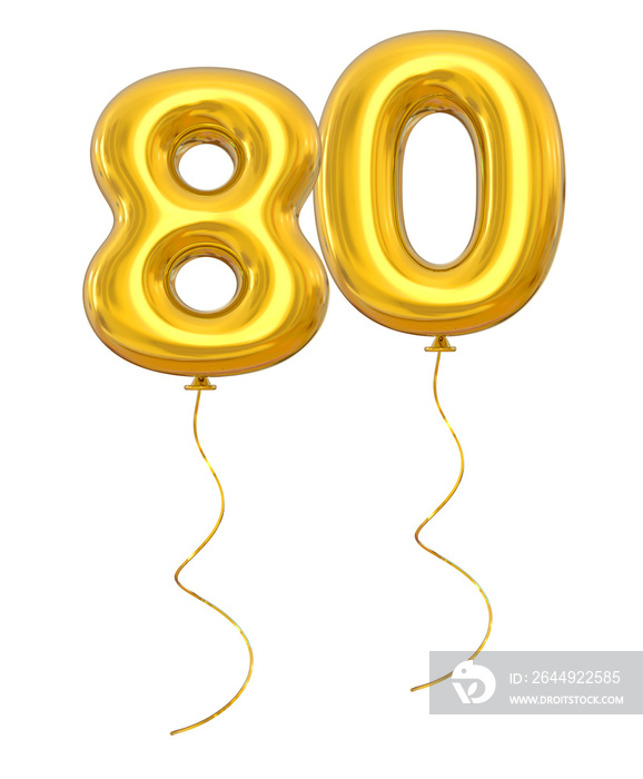 80 Gold Balloon Number