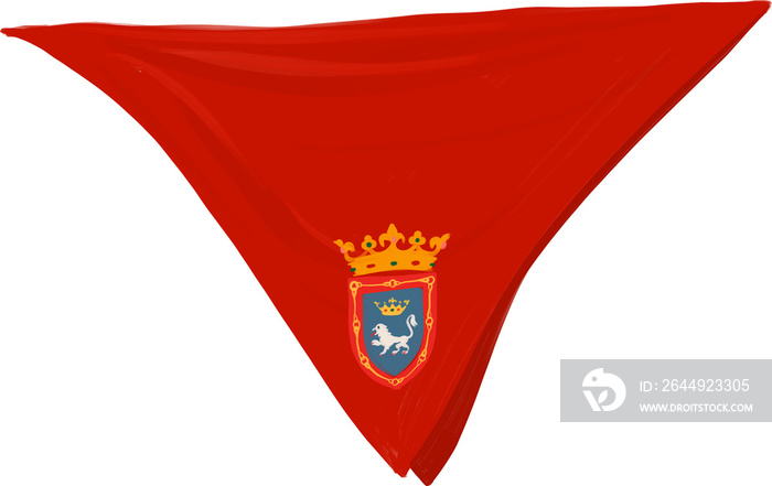 San Fermin red scarf with Pamplonas badge