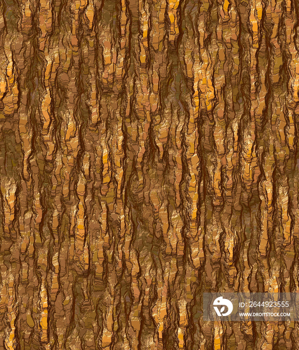 Seamless bark texture. Endless wooden background for web fill or graphic design. Oak or maple vector pattern