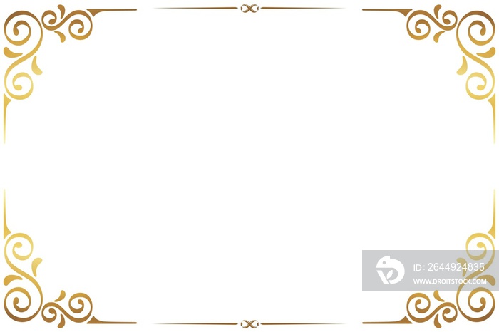 Simple and floral horizontal frame and border