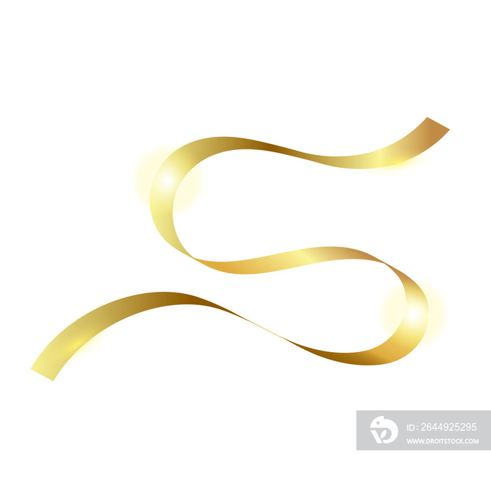 golden ribbon isolated element