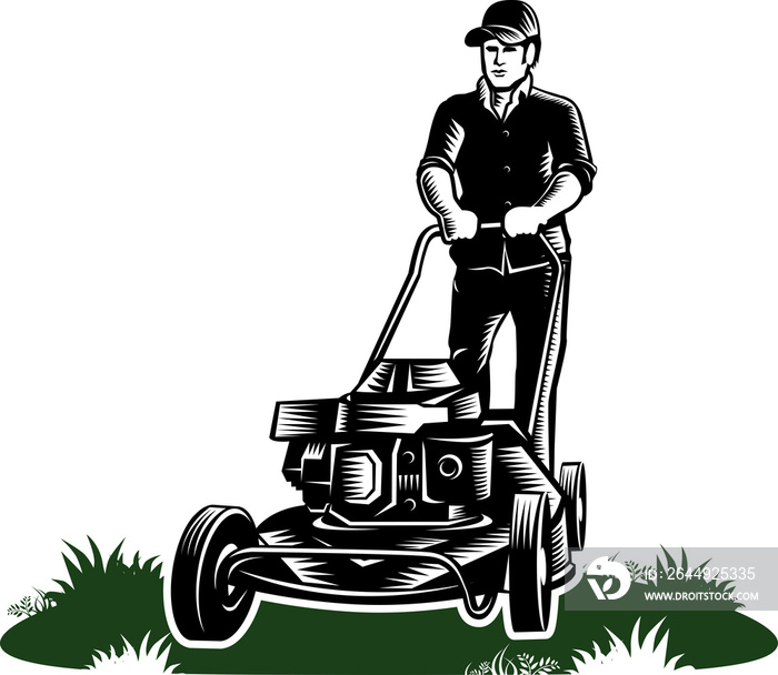 Lawn mower service logo icon isolated