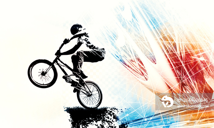 Sport illustration of bmx rider