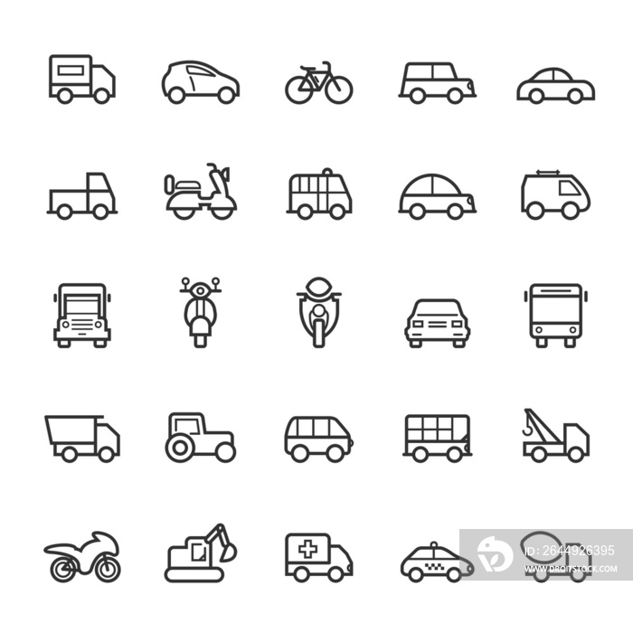 Transport icons Outline Stroke