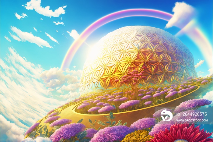 sacred geometry flower of life spiritual art flower cloud sky cloud ai