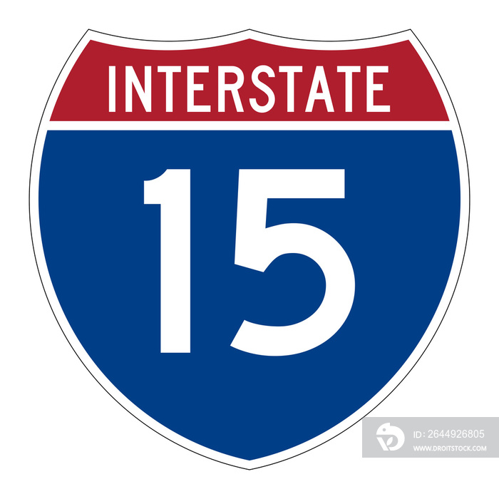 Interstate highway 15 road sign