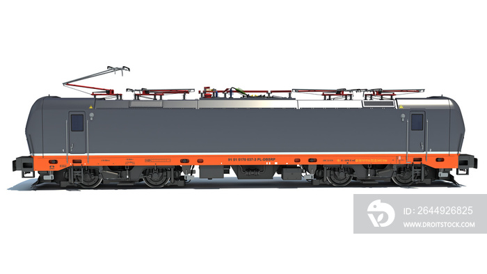 Locomotive train 3D rendering on white background