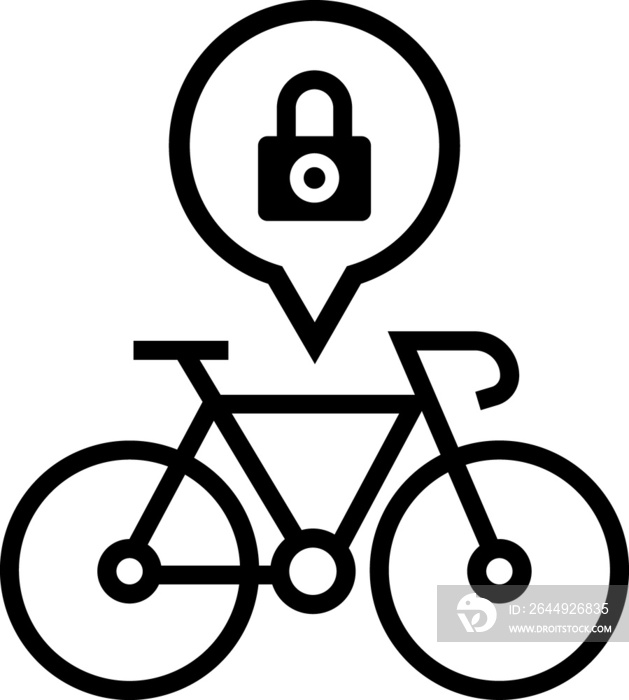 bike parking line icon