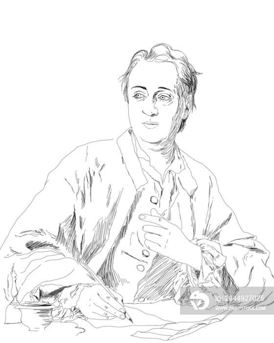 Illustration of French revolutionary and intellectual Denis Diderot