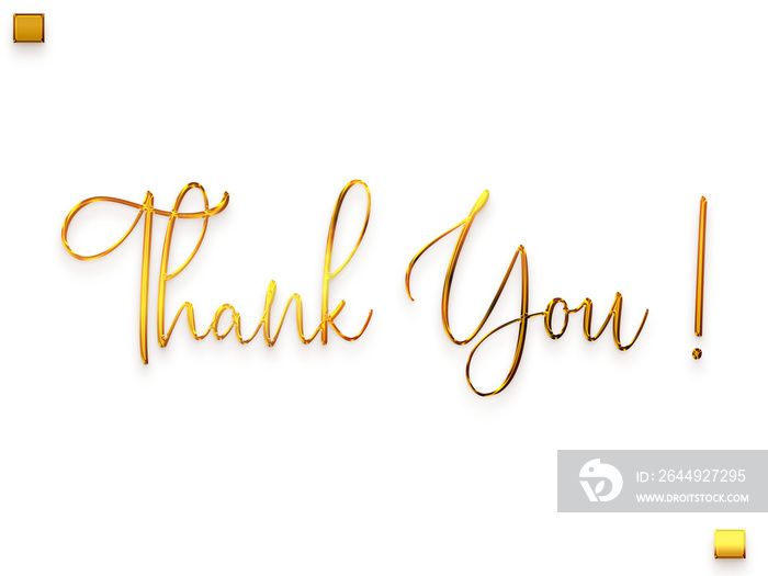 Thank You ! Transparent PNG Golden Cursive Text