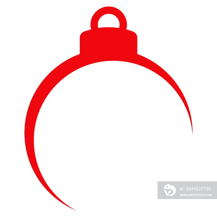 Logo con silueta de bola de navidad con espacio negativo. Decoración de árbol de navidad